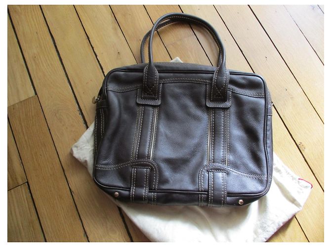 Lancel Borsa per computer in pelle color cioccolato. Misto. Marrone - vista 3
