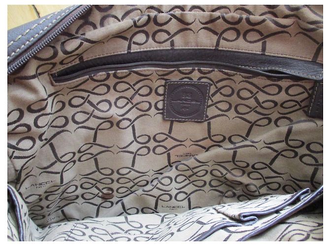 Lancel Borsa per computer in pelle color cioccolato. Misto. Marrone - vista 5