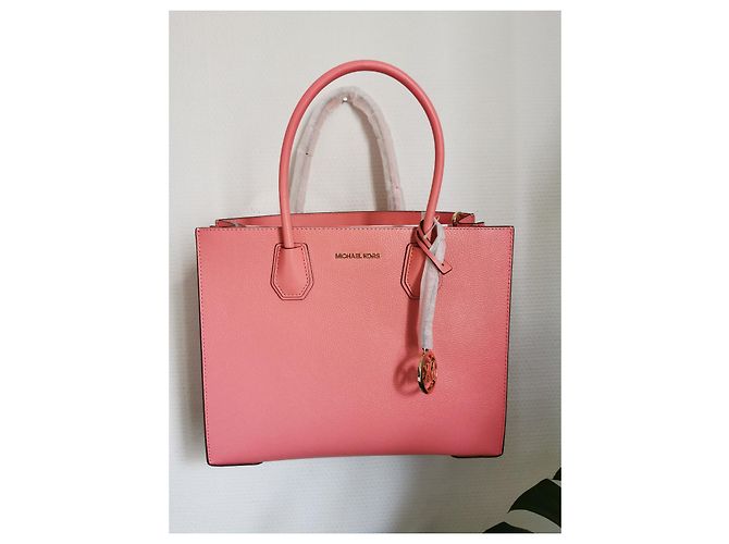 Borsa a mano Michael Kors Mercer in pelle rosa con finiture oro Gold hardware - vista 11