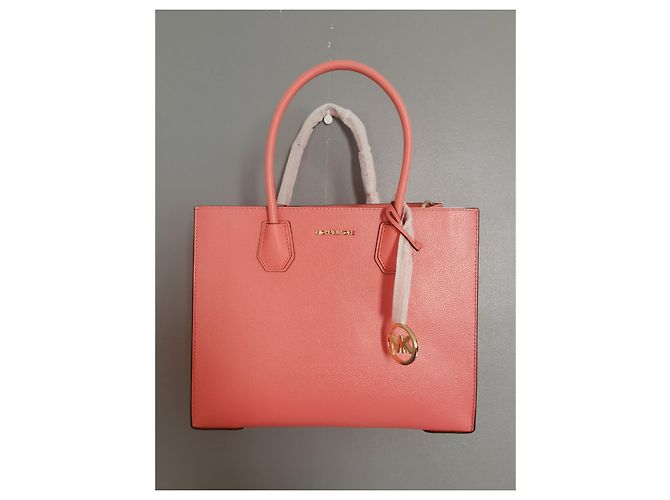 Borsa a mano Michael Kors Mercer in pelle rosa con finiture oro Gold hardware - vista 12