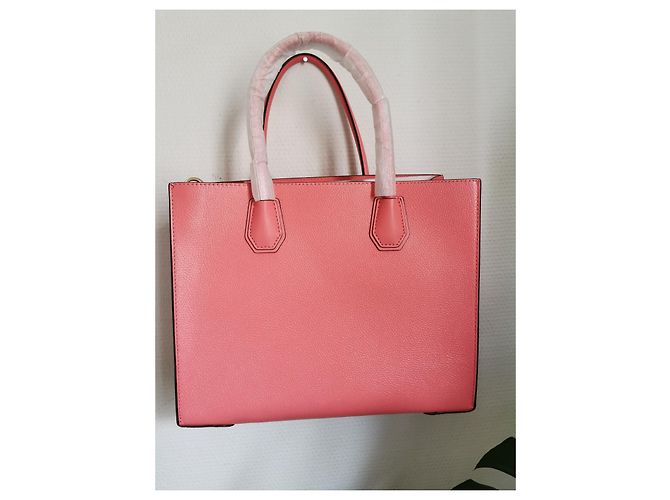 Borsa a mano Michael Kors Mercer in pelle rosa con finiture oro Gold hardware - vista 13