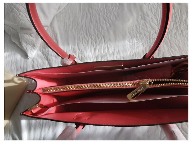 Borsa a mano Michael Kors Mercer in pelle rosa con finiture oro Gold hardware - vista 7