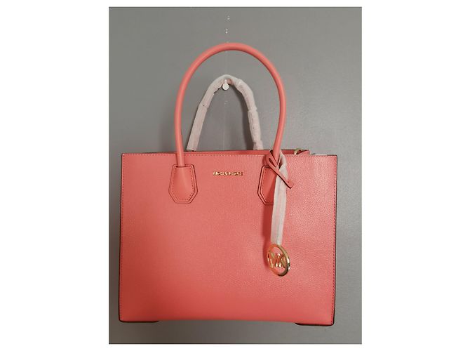 Borsa a mano Michael Kors Mercer in pelle rosa con finiture oro Gold hardware - vista 9