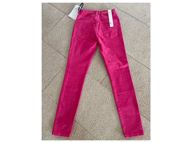 Current Elliott vaqueros rosa intenso Current/Elliott T. 23  (32-34 francés) Pitillo de talle muy altoNUEVO - vista 3
