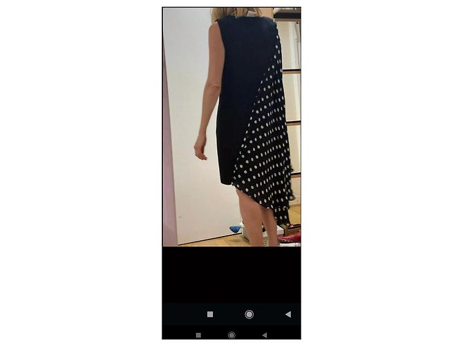 Vestido Emanuel Ungaro de seda preto com véu de bolinhas - vista 4