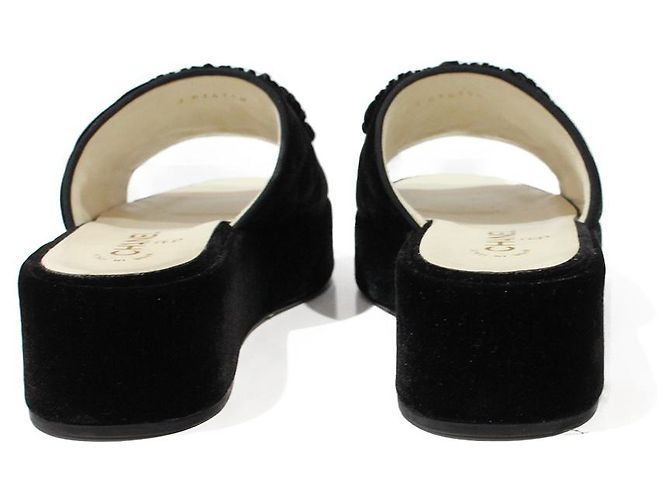 Chanel Mules compensées Noir - vue 4