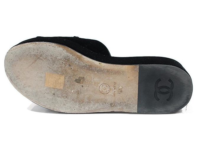 Chanel Mules compensées Noir - vue 5