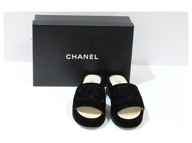 Chanel Mules compensées Noir - vue 6