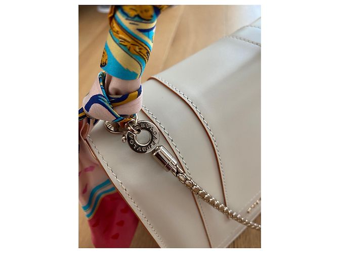 Borsa a mano Bulgari Serpenti in pelle beige - vista 7