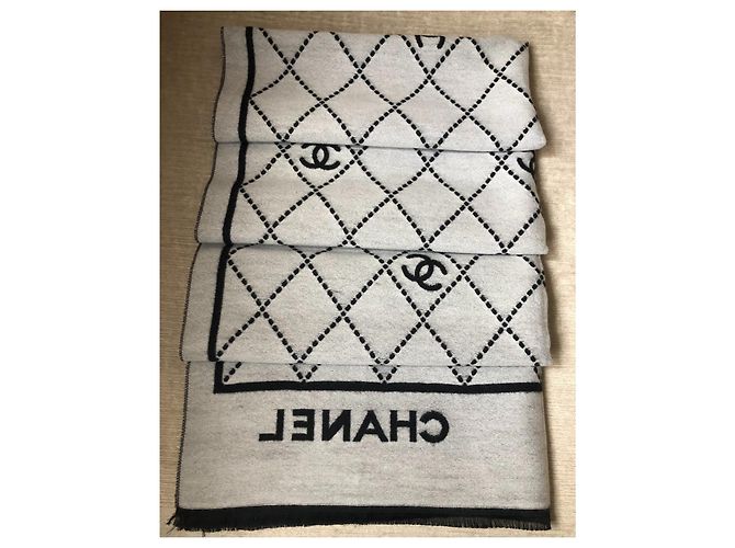 Chanel Lenços Preto Cinza - vista 3