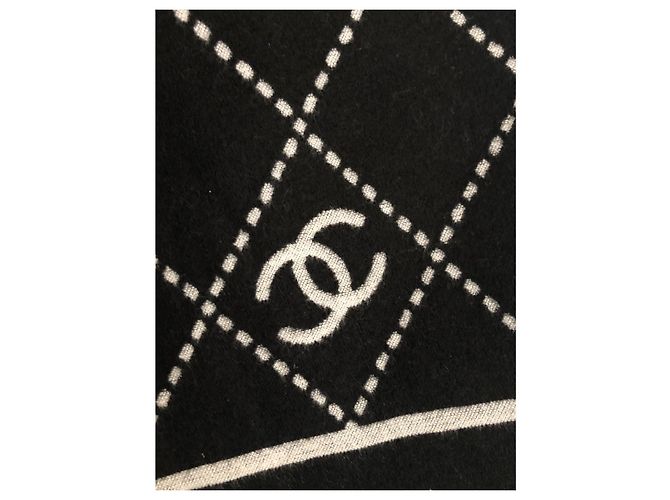 Chanel Lenços Preto Cinza - vista 7