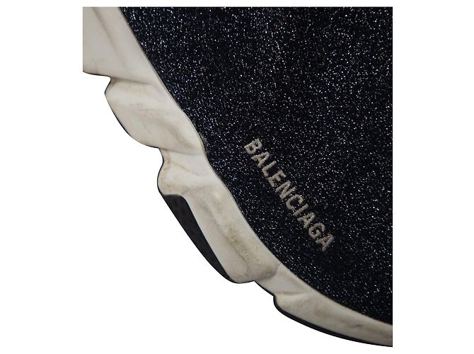 Balenciaga Glitter Speed Sneaker aus schwarzer Viskose - Ansicht 5
