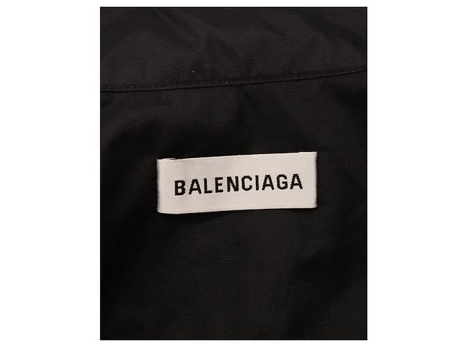 Giubbotto Balenciaga oversize con zip e logo in cotone nero - vista 4
