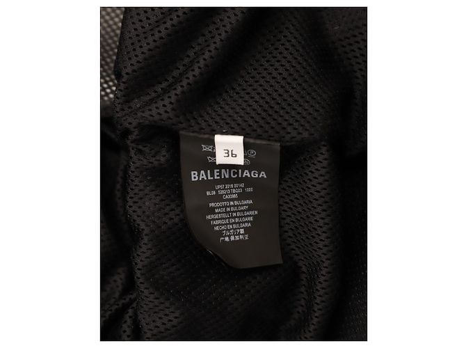 Giubbotto Balenciaga oversize con zip e logo in cotone nero - vista 5