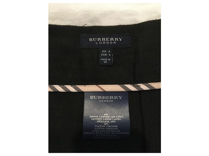 Falda cruzada Burberry negra de lino Negro - vista 2