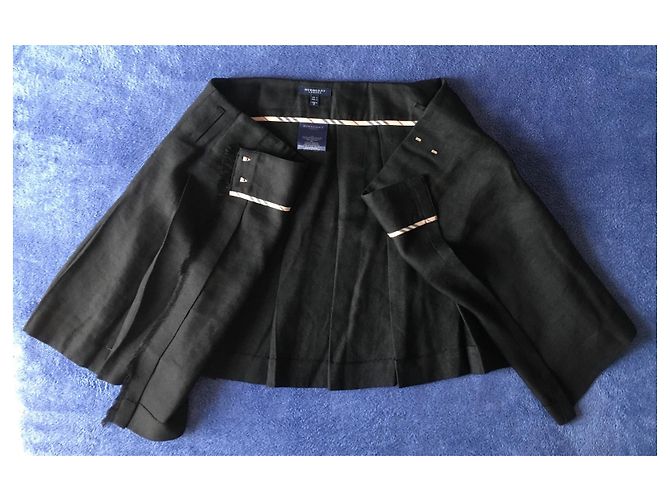 Falda cruzada Burberry negra de lino Negro - vista 4