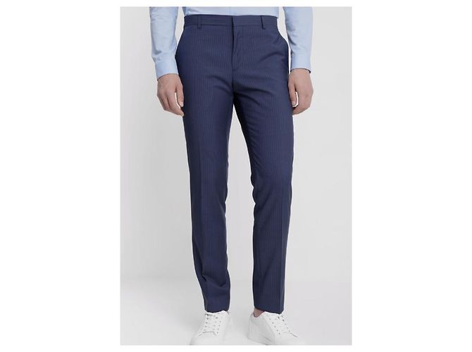 Pantaloni formali a righe di Calvin Klein Blu - vista 3