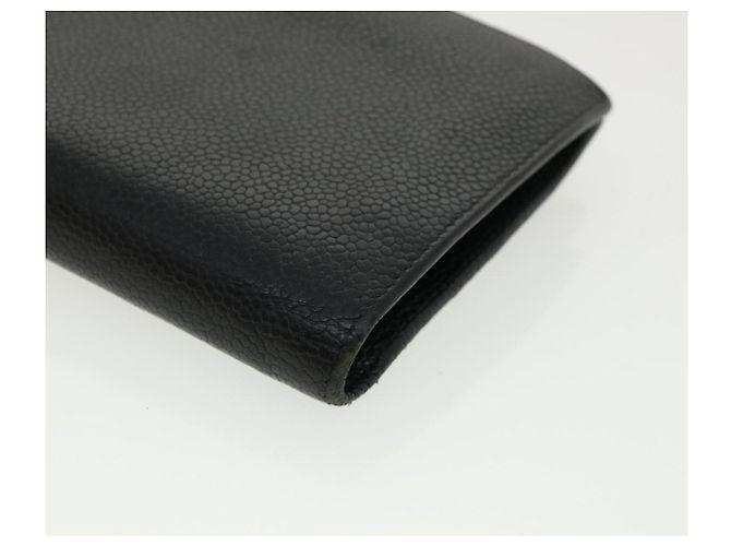 CHANEL COCO Mark Monedero Caviar Skin Black CC Auth ac991 Negro - vista 14