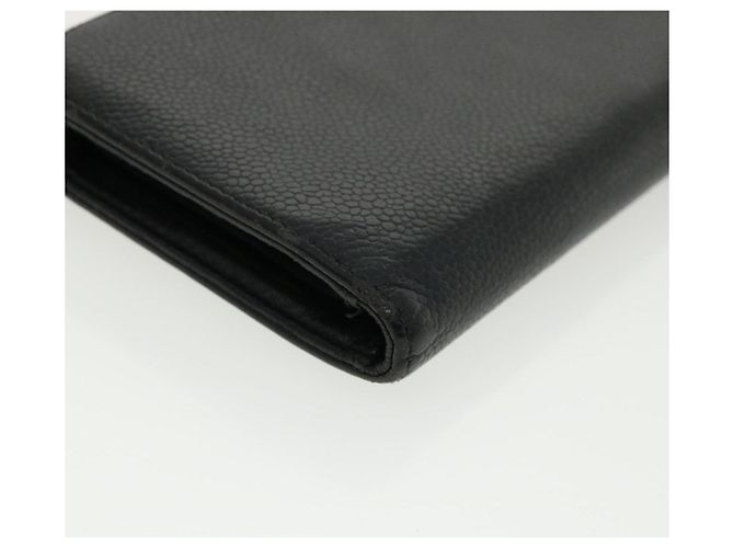 CHANEL COCO Mark Monedero Caviar Skin Black CC Auth ac991 Negro - vista 15
