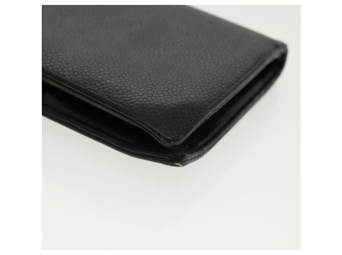 CHANEL COCO Mark Monedero Caviar Skin Black CC Auth ac991 Negro - vista 16