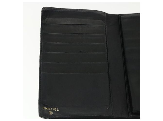 CHANEL COCO Mark Monedero Caviar Skin Black CC Auth ac991 Negro - vista 18