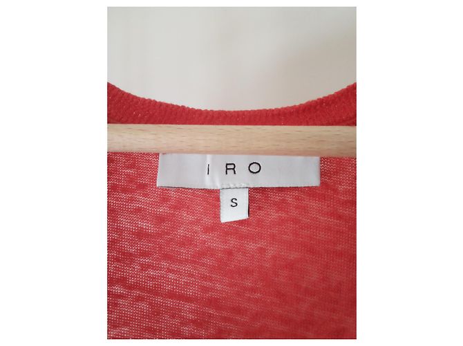 T-shirt Iro in lino corallo oversize - vista 3