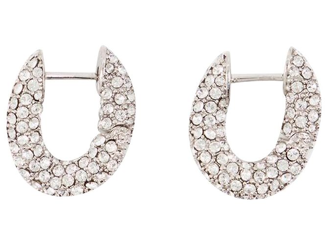 Balenciaga Pendientes Loop XXS de latón brillante plateado - vista 2