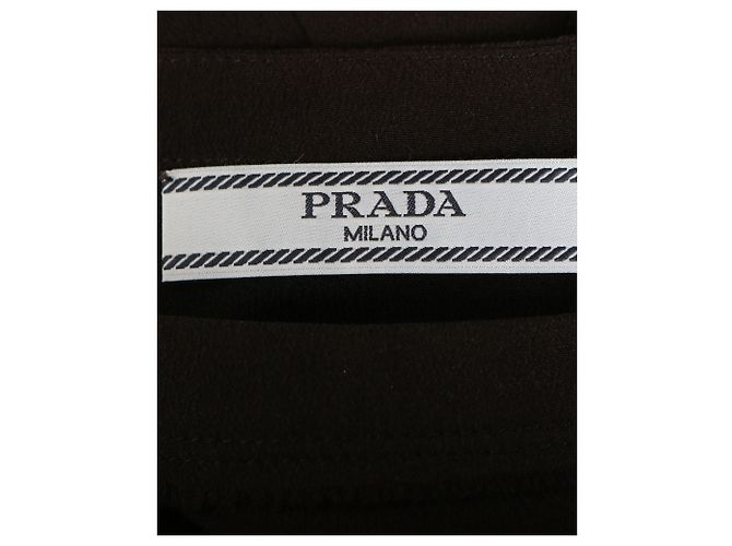Camicetta Prada con polsini impreziositi in seta nera Nero - vista 4