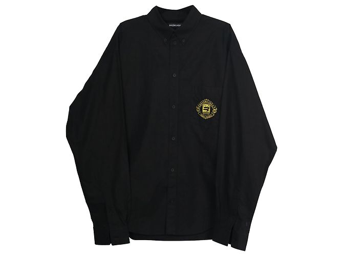 Balenciaga Quest Buttondown-Hemd aus schwarzem Polyester - Ansicht 2