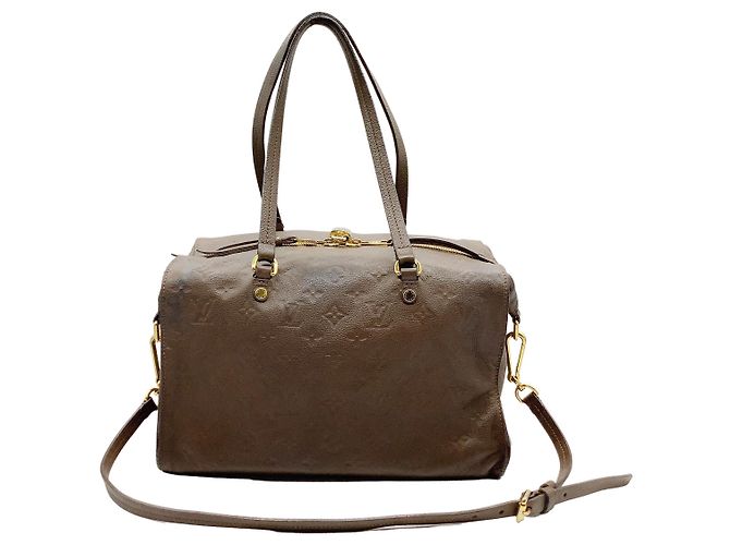 Louis Vuitton Lumineuse Monogram Empreinte Ledertasche in Taupe Braun - Ansicht 3