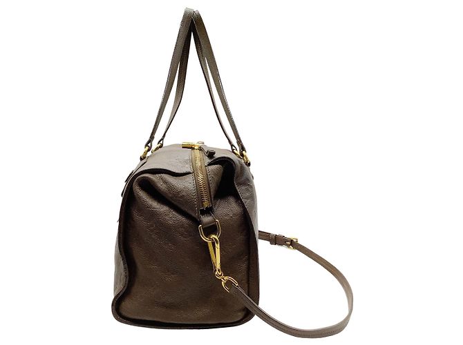 Louis Vuitton Lumineuse Monogram Empreinte Ledertasche in Taupe Braun - Ansicht 4
