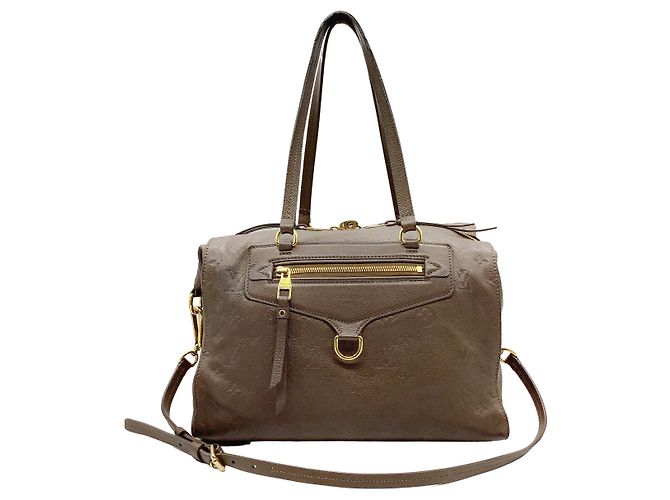Louis Vuitton Lumineuse Monogram Empreinte Ledertasche in Taupe Braun - Ansicht 7