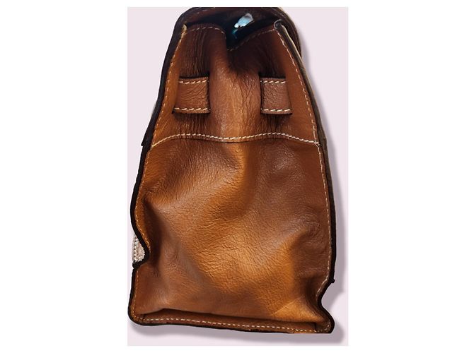 Borsa a mano Mac Douglas Sellier in pelle marrone chiaro - vista 3