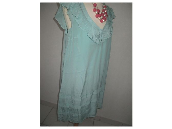 Autre Marque Camaieu Seidenkleid Wassergrün Hellgrün - Ansicht 4