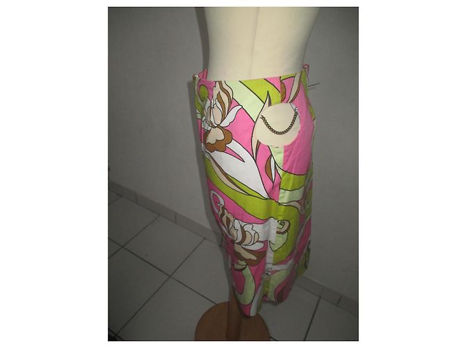Autre Marque Falda Spy Monté Carlo de algodón con flores rosa Multicolor - vista 2