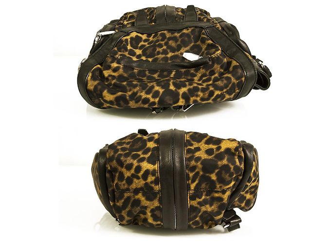 Zaino Alexander Wang Marti in tela con stampa leopardata in pelle nera - vista 3