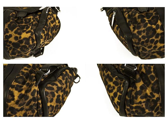 Zaino Alexander Wang Marti in tela con stampa leopardata in pelle nera - vista 4