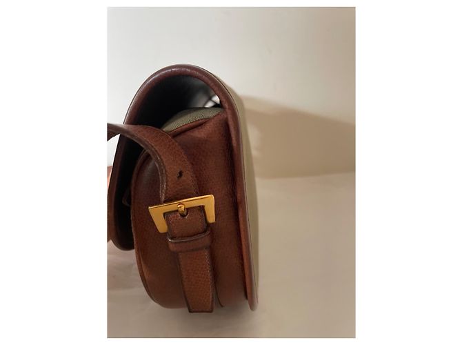 Balle de Golf Hermès Borsa per palline da golf in tela verde e pelle marrone Cachi - vista 8