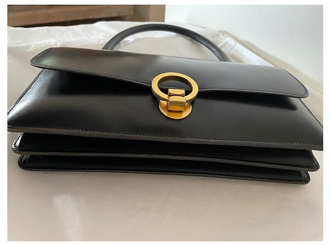 Hermès Borsa Hermes Ring in pelle box nera Nero - vista 11