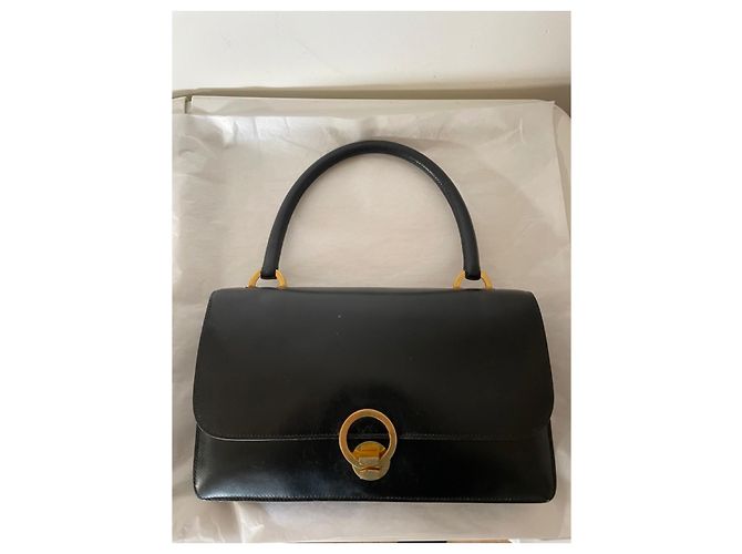 Hermès Borsa Hermes Ring in pelle box nera Nero - vista 2