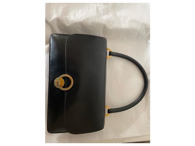 Hermès Borsa Hermes Ring in pelle box nera Nero - vista 3