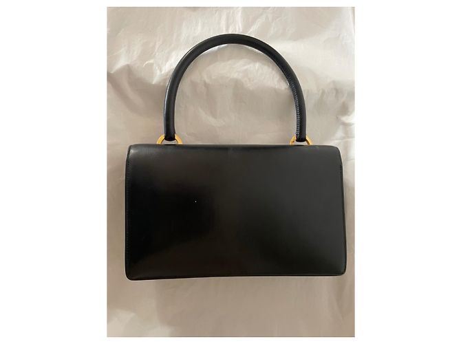 Hermès Borsa Hermes Ring in pelle box nera Nero - vista 4