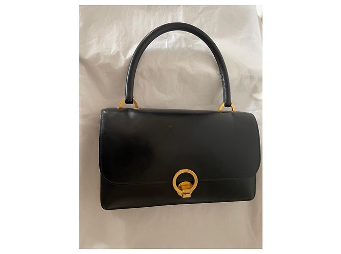 Hermès Borsa Hermes Ring in pelle box nera Nero - vista 5
