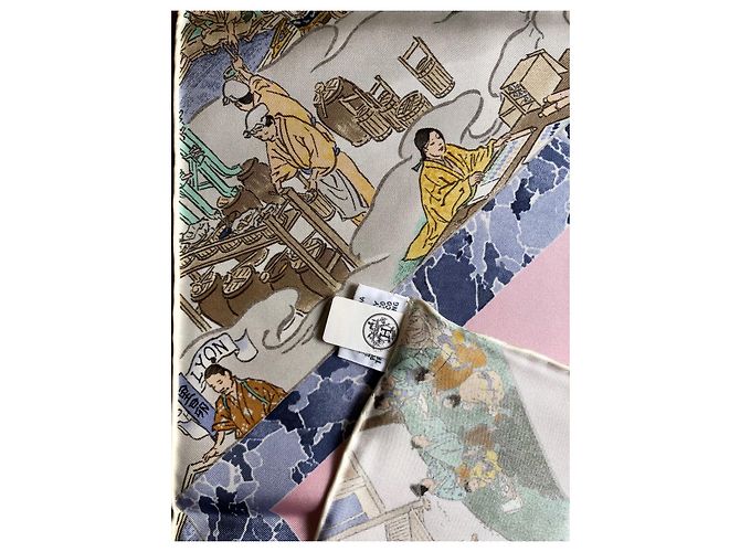 Square Hermès Les Artisans d'Hermès neu 90cm 100% Pink - Ansicht 11