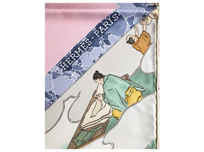 Square Hermès Les Artisans d'Hermès neu 90cm 100% Pink - Ansicht 7