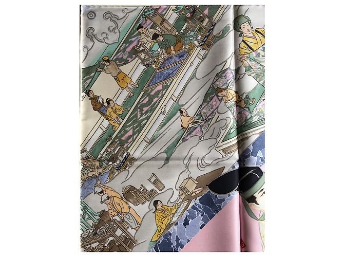Square Hermès Les Artisans d'Hermès neu 90cm 100% Pink - Ansicht 9