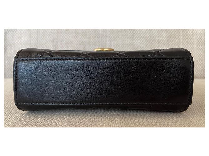 Chanel Pochette in pelle di agnello nera con patta con manico superiore Nero - vista 5