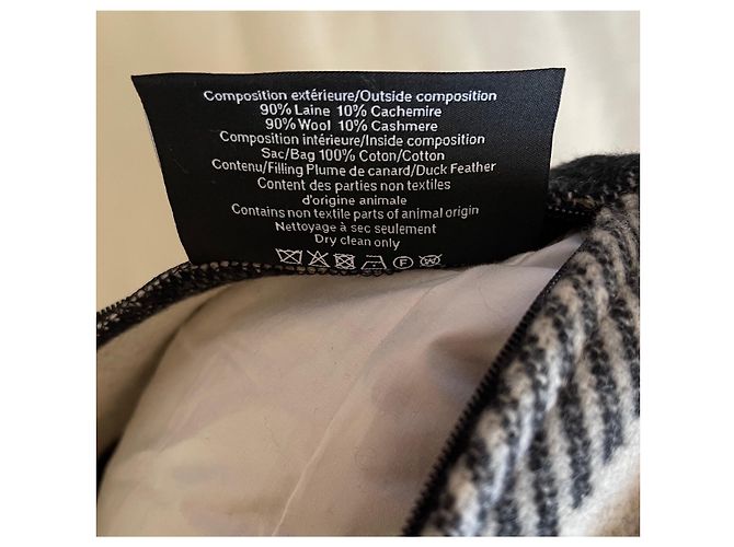 Chanel Cuscino quadrato grande in lana e cashmere CC nero beige Multicolore - vista 7