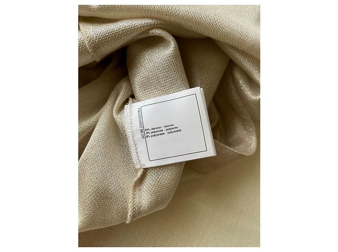 Chanel Abito in jersey con bottoni frontali beige/oro D'oro - vista 12