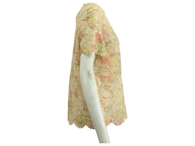 Top in Pizzo Valentino in Cotone Multicolor Stampa python - vista 2